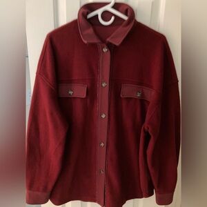 Burgundy Button-Up shacket